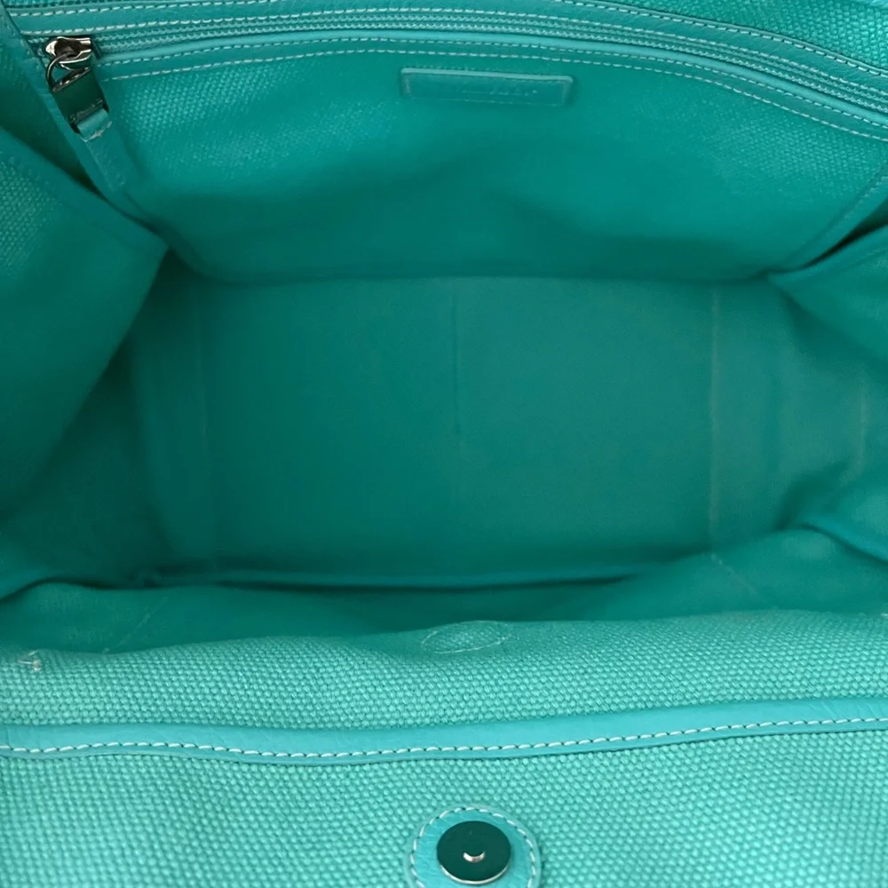 NWOT Tiffany Canvas Tote Bag w/ Leather Trim - Picture 9 of 11